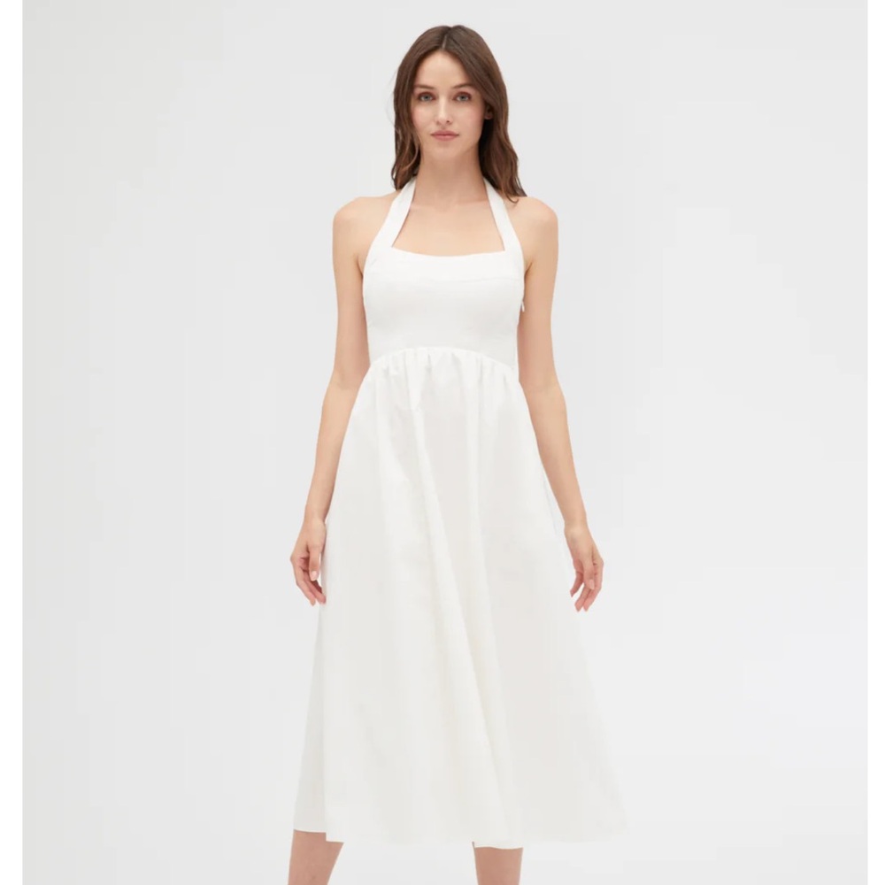 Hill House White Halter Midi Dress